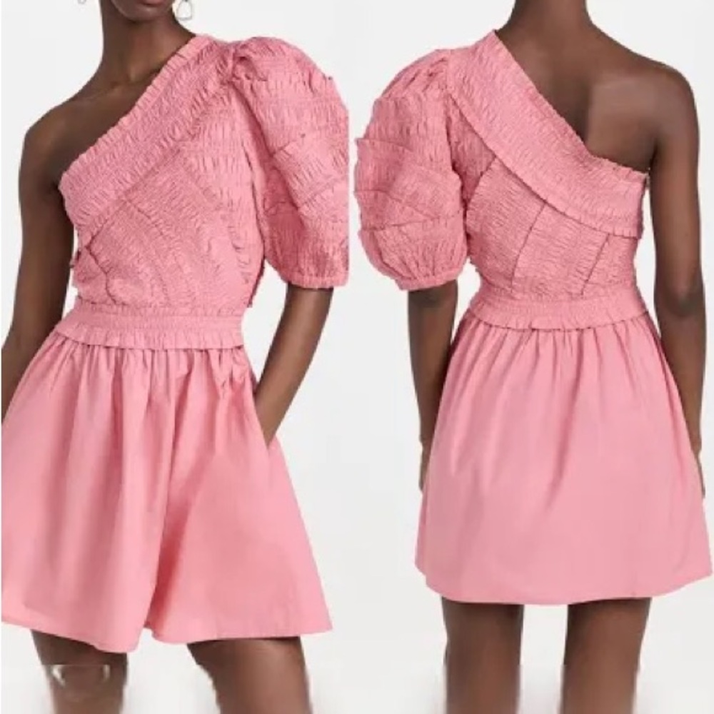 Sea New York One Shoulder Puff Sleeve Dress Size L
